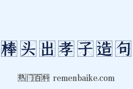 棒头出孝子造句是什么意思的图片